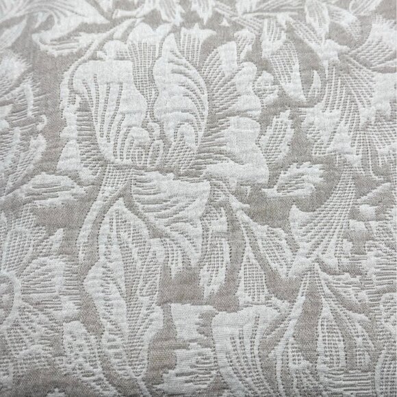 Morris & Co Luxury Taupe POPPY Shower Curtain Textured Floral Botanical Cotton - Picture 4 of 10